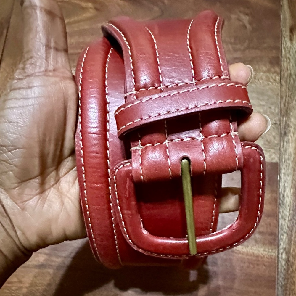 MEXX genuine leather red belt - Picture 6 of 15